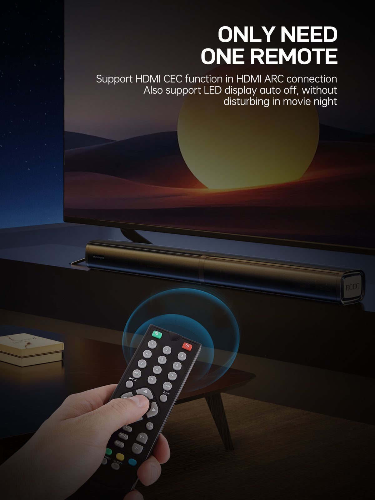 Sound Bar 2 in 1 Separable MEVOSTO 2.2CH Soundbar for TV 80W Built-in Dual Woofers with ARC/Optical/AUX/BT 5.0 Bass/Treble Adjustable Wall Mountable Surround Sound Home Theater System-31inch