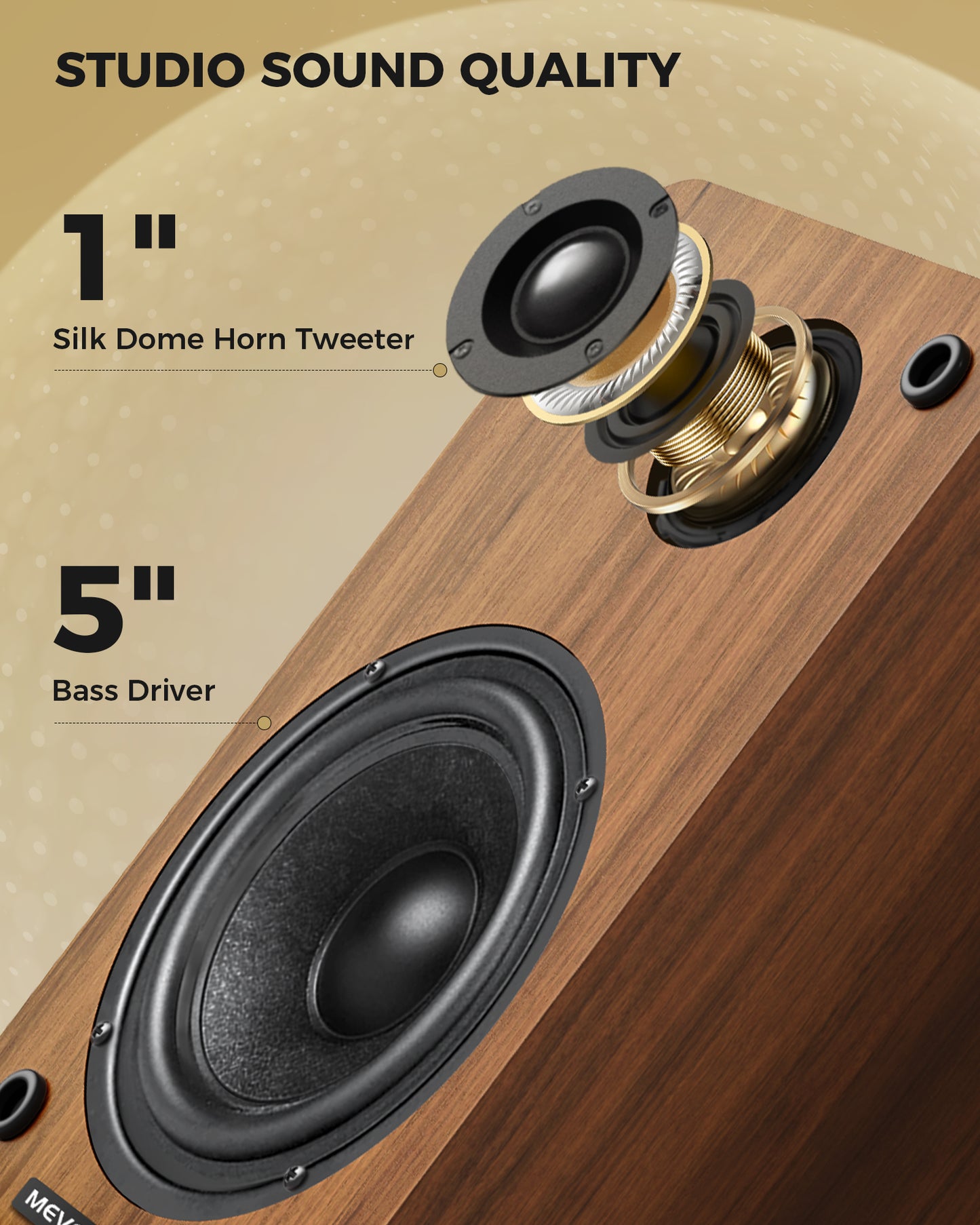 MEVOSTO Built-in 2.0 Channel Powered Bookshelf Speakers - DS19