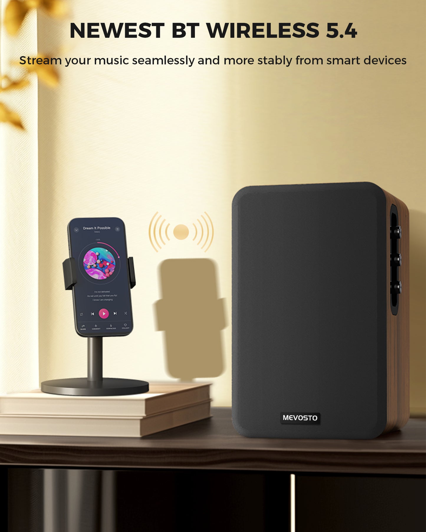 MEVOSTO Built-in 2.0 Channel Powered Bookshelf Speakers - DS19