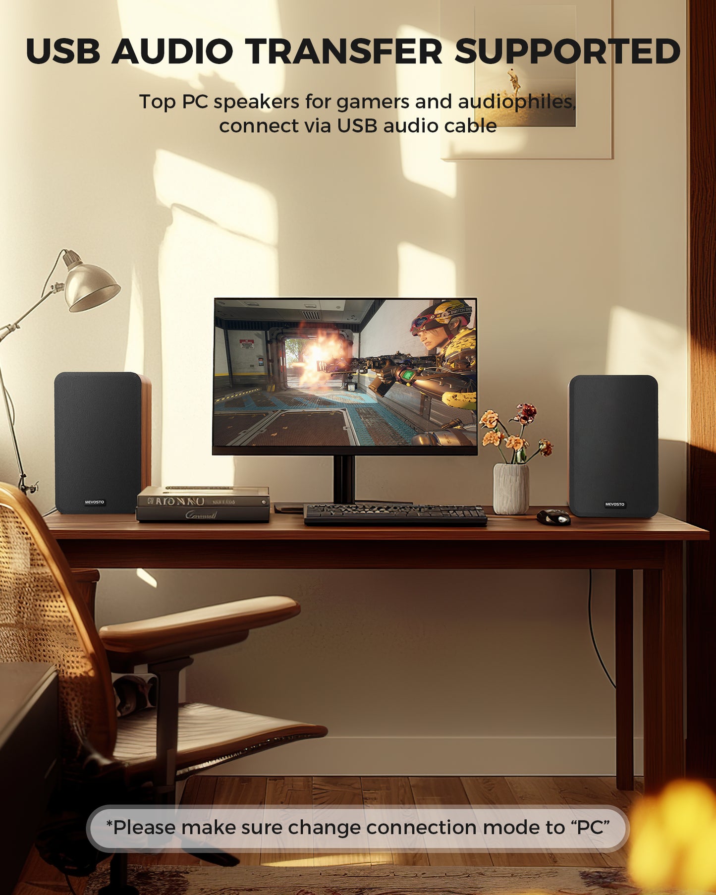 MEVOSTO Built-in 2.0 Channel Powered Bookshelf Speakers - DS19